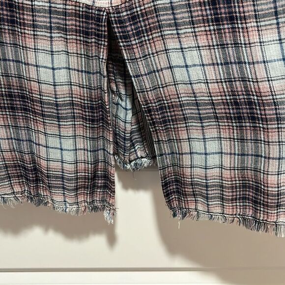 Bella Dahl Long Sleeve Button Roll Tab sleeves High-Low Frayed Hem Made in 🇺🇸 - Picture 8 of 11